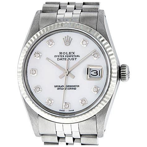 Gold Rolex Datejust with Factory Mother of Pearl Dial